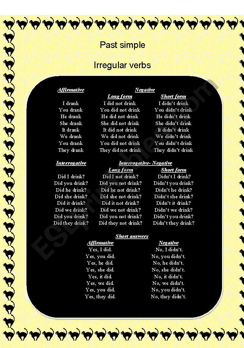 Past Simple-Irregular vebs worksheet