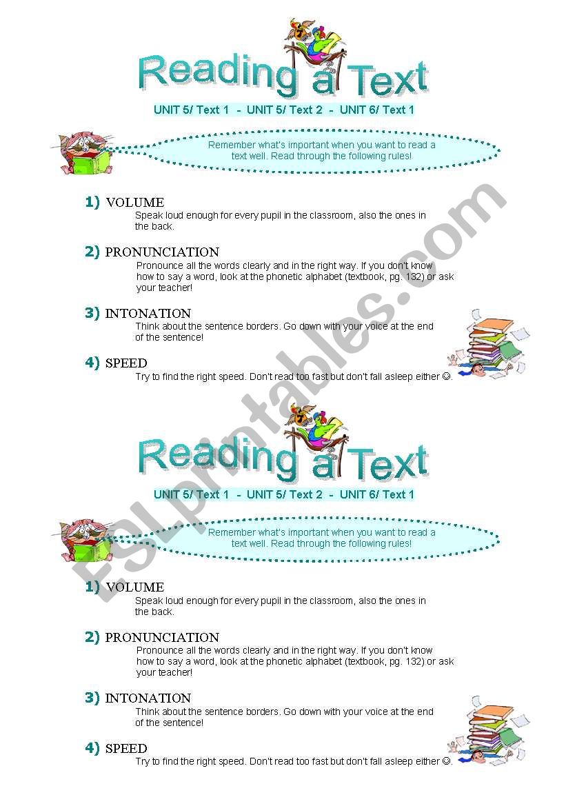 Reading practice worksheet