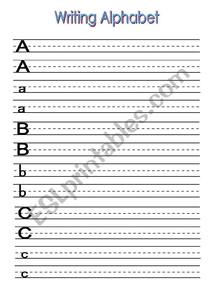 Wtiing alphabet worksheet