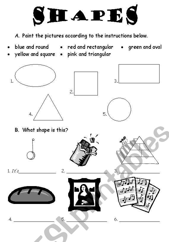 shapes and colours worksheet