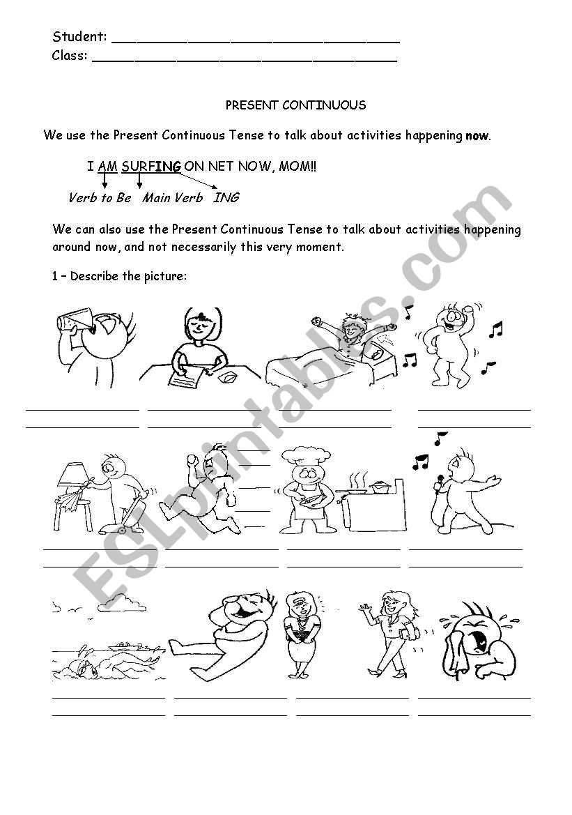 Present Continuous  worksheet