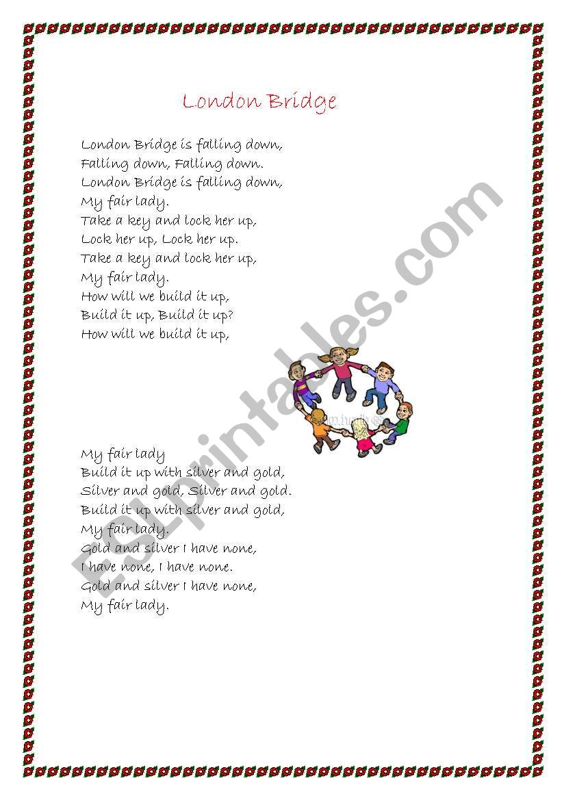 Nursery Rhyme  London bridge worksheet