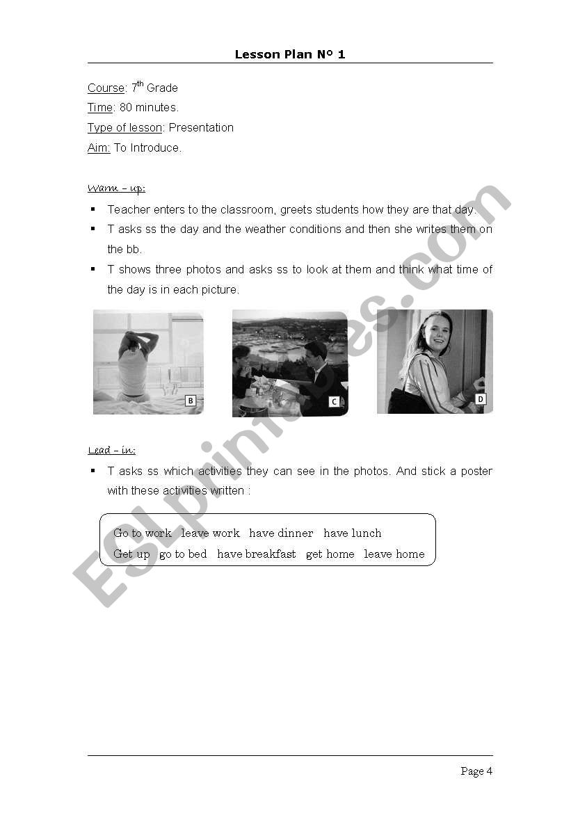 Lesson Plan worksheet