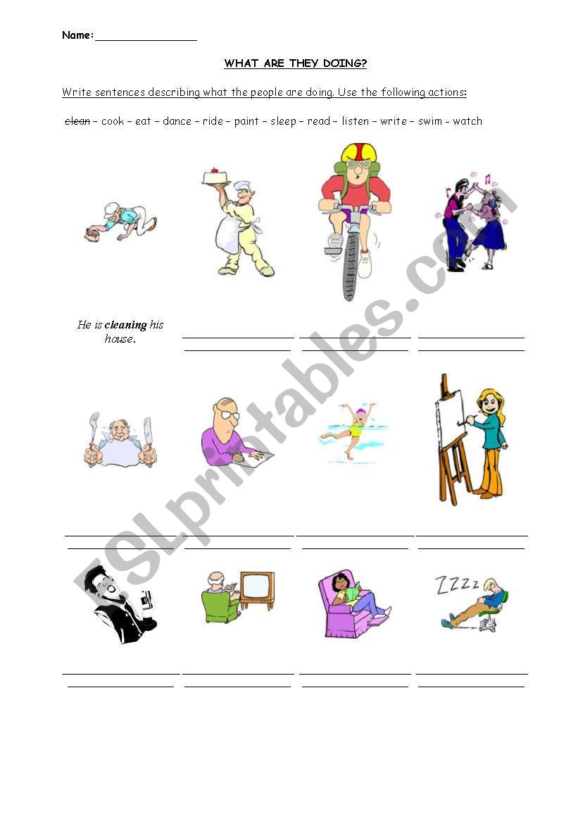 Present Continuous Exercise worksheet