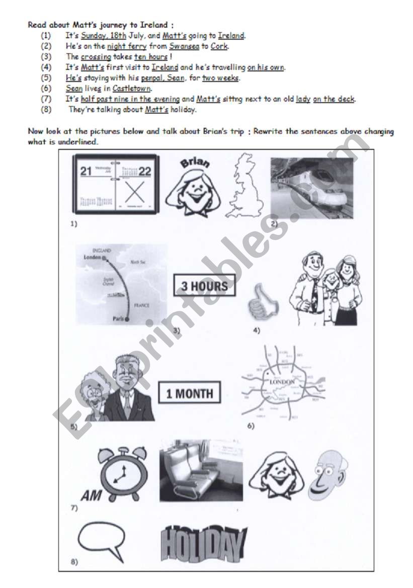 Talk about their holidays ! worksheet