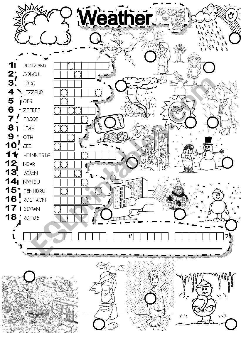 WEATHER PUZZLE worksheet