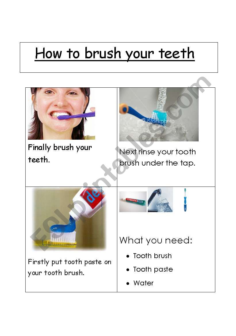 Clean teeth worksheet