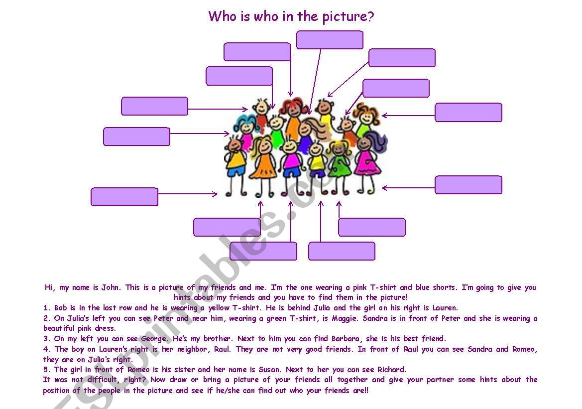 Who is who? worksheet