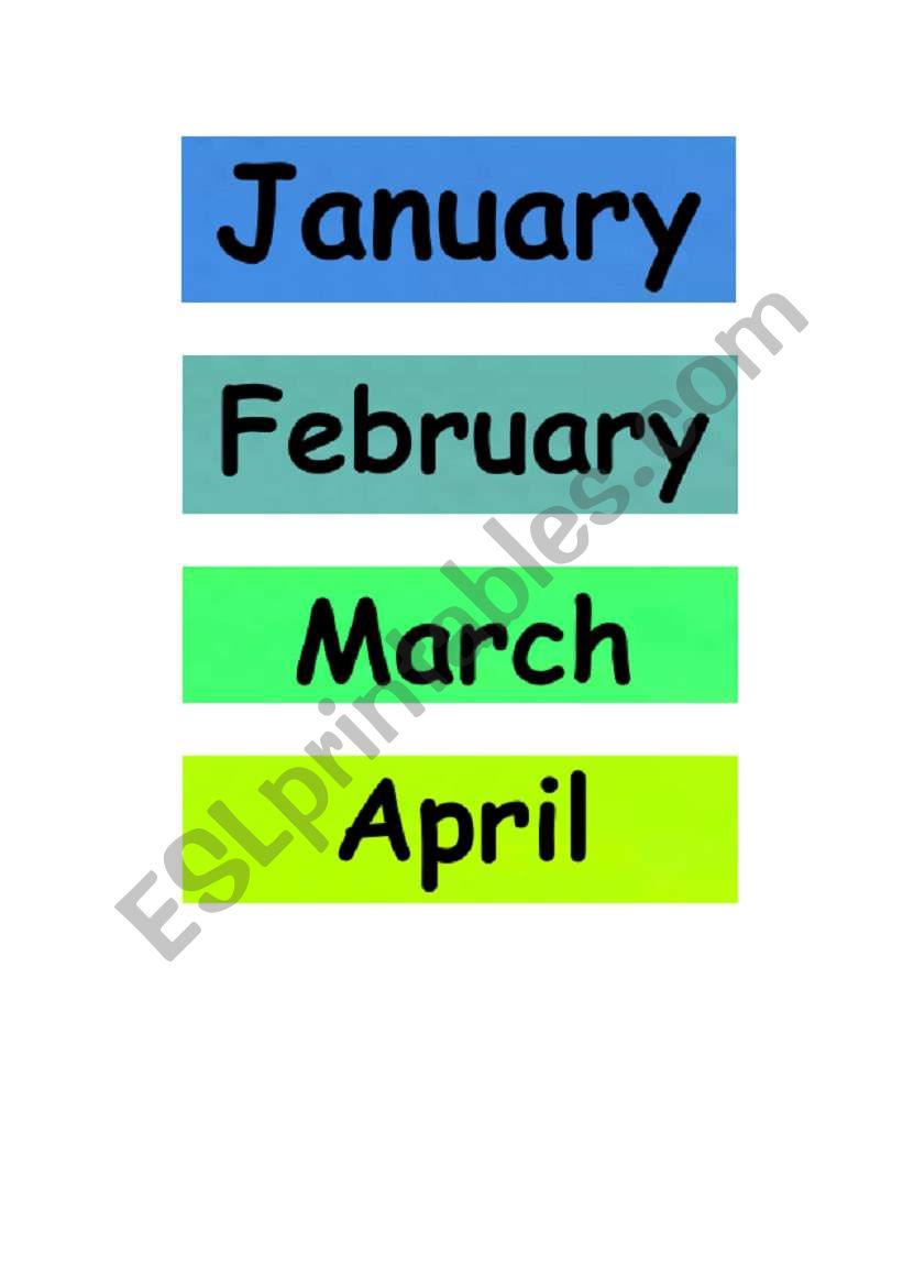 Flashcards Month worksheet