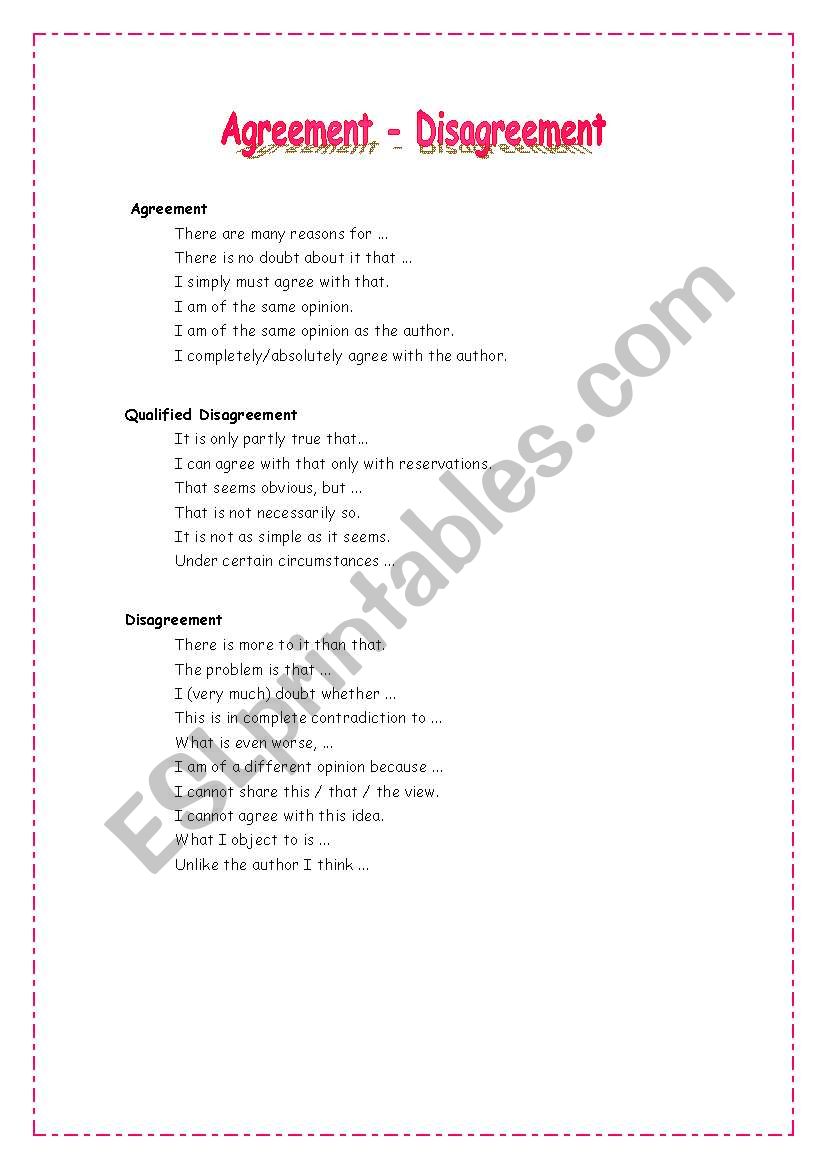 Agreement&Disagreement Expressions