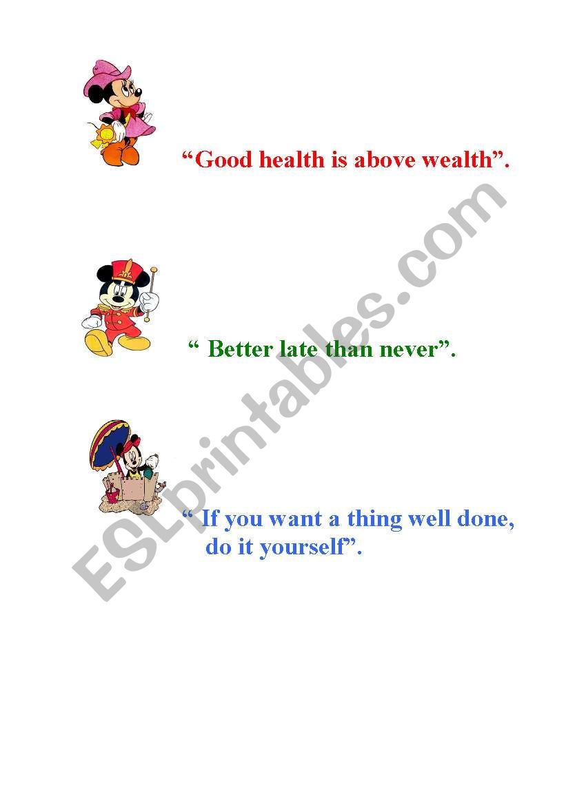 proverbs worksheet