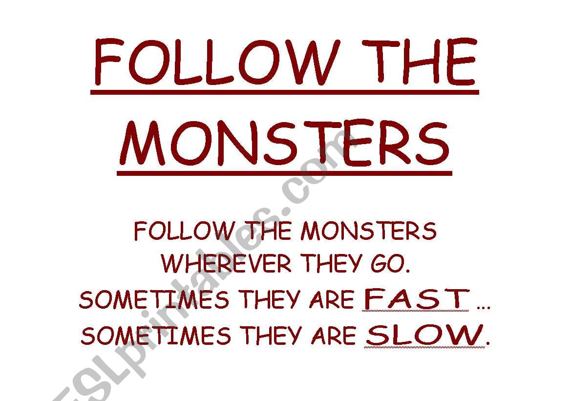 Follow the monsters worksheet