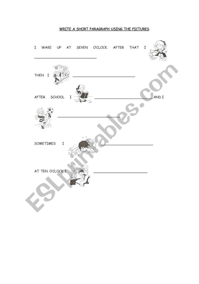 Write a paragraph worksheet