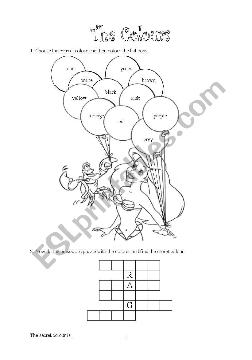 The Colours worksheet