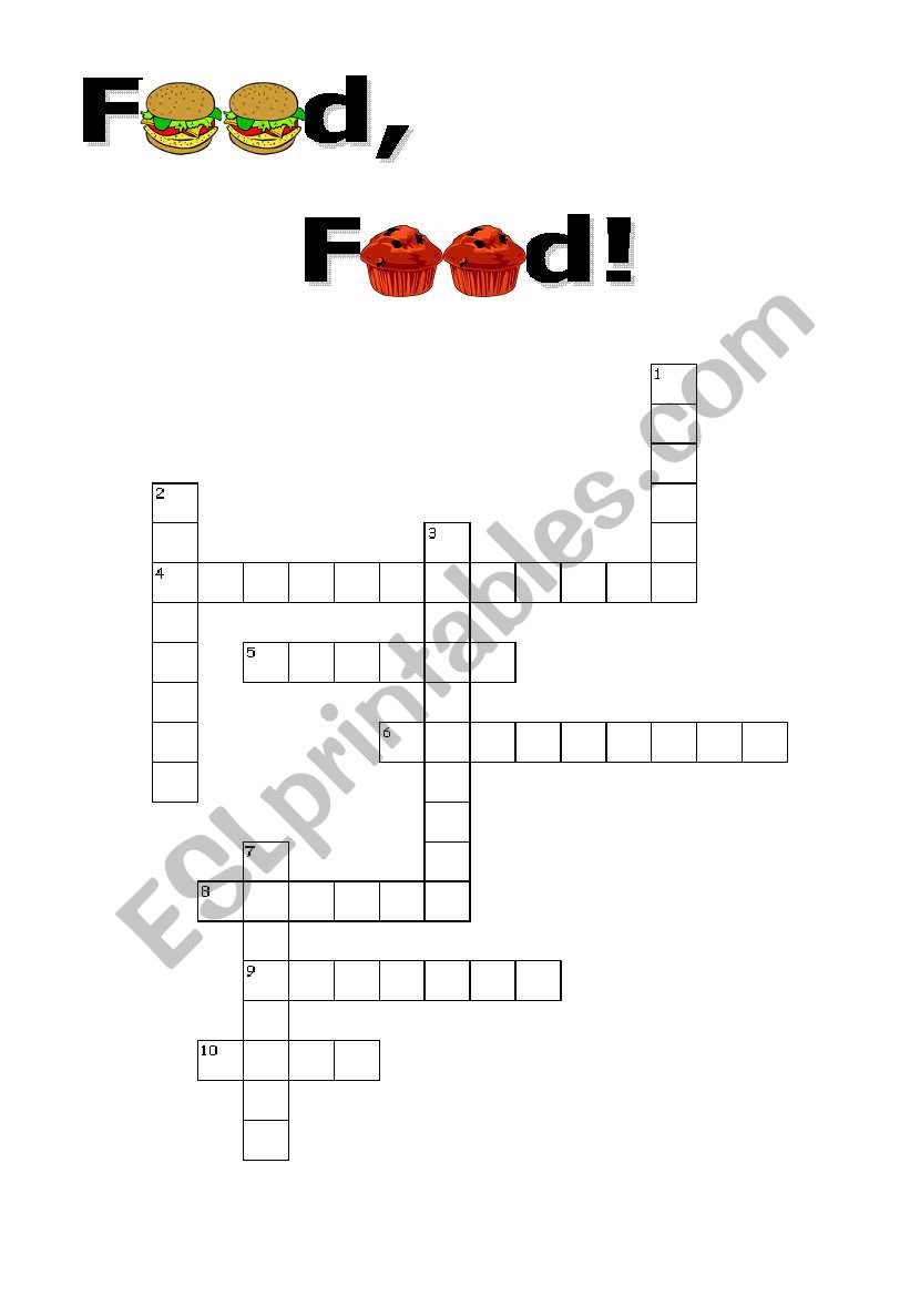 Food Crossword worksheet