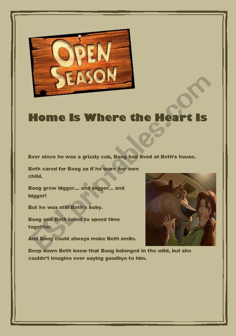 Open Season  Part1/3 worksheet