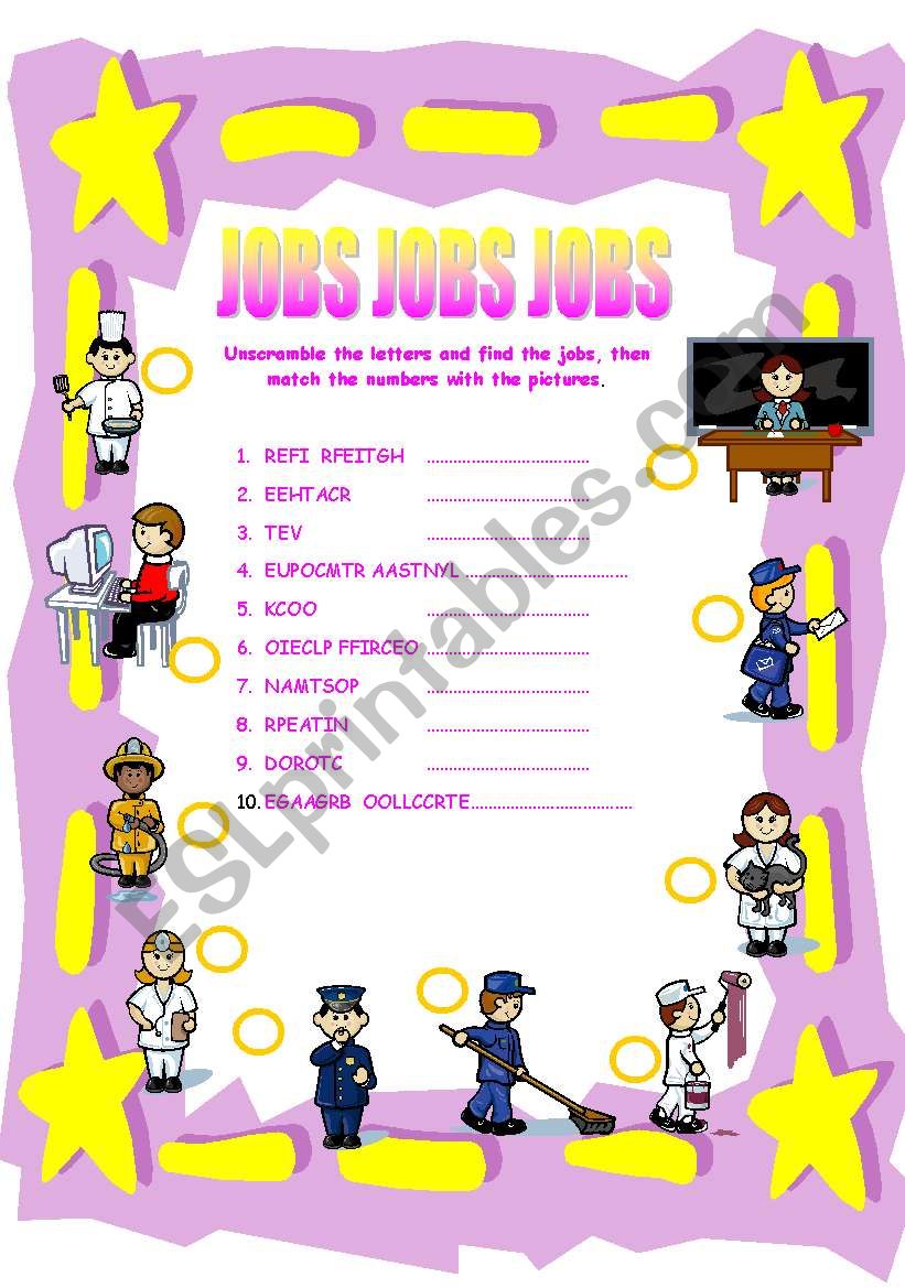 Jobs worksheet