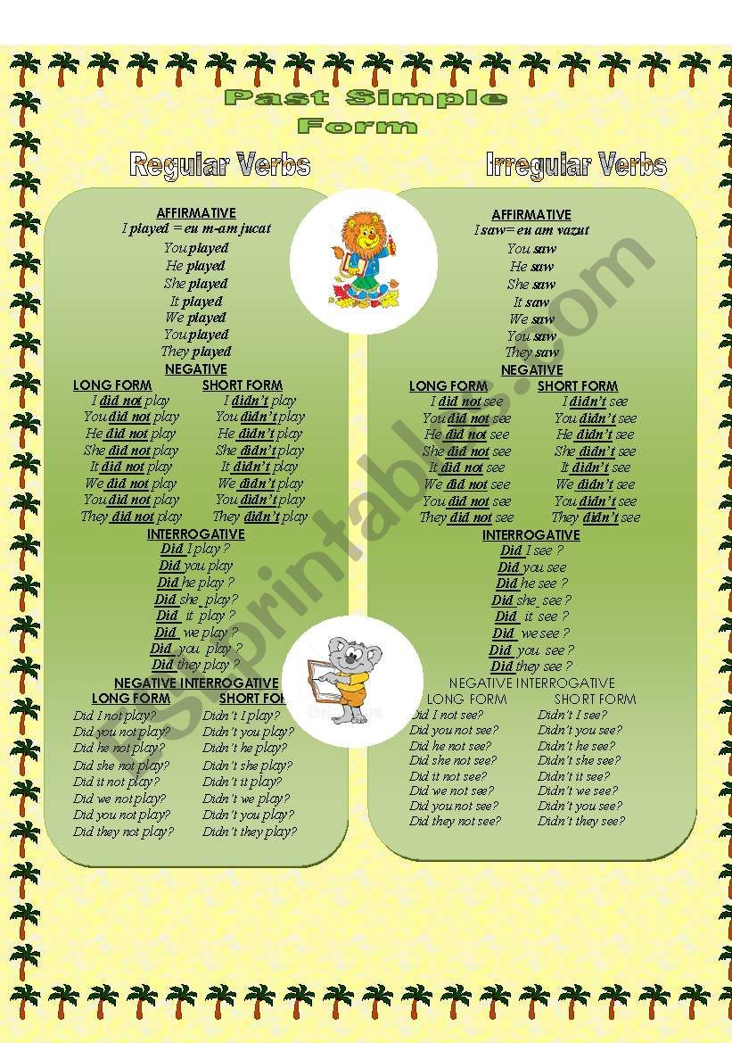 Past simple-Tense construction