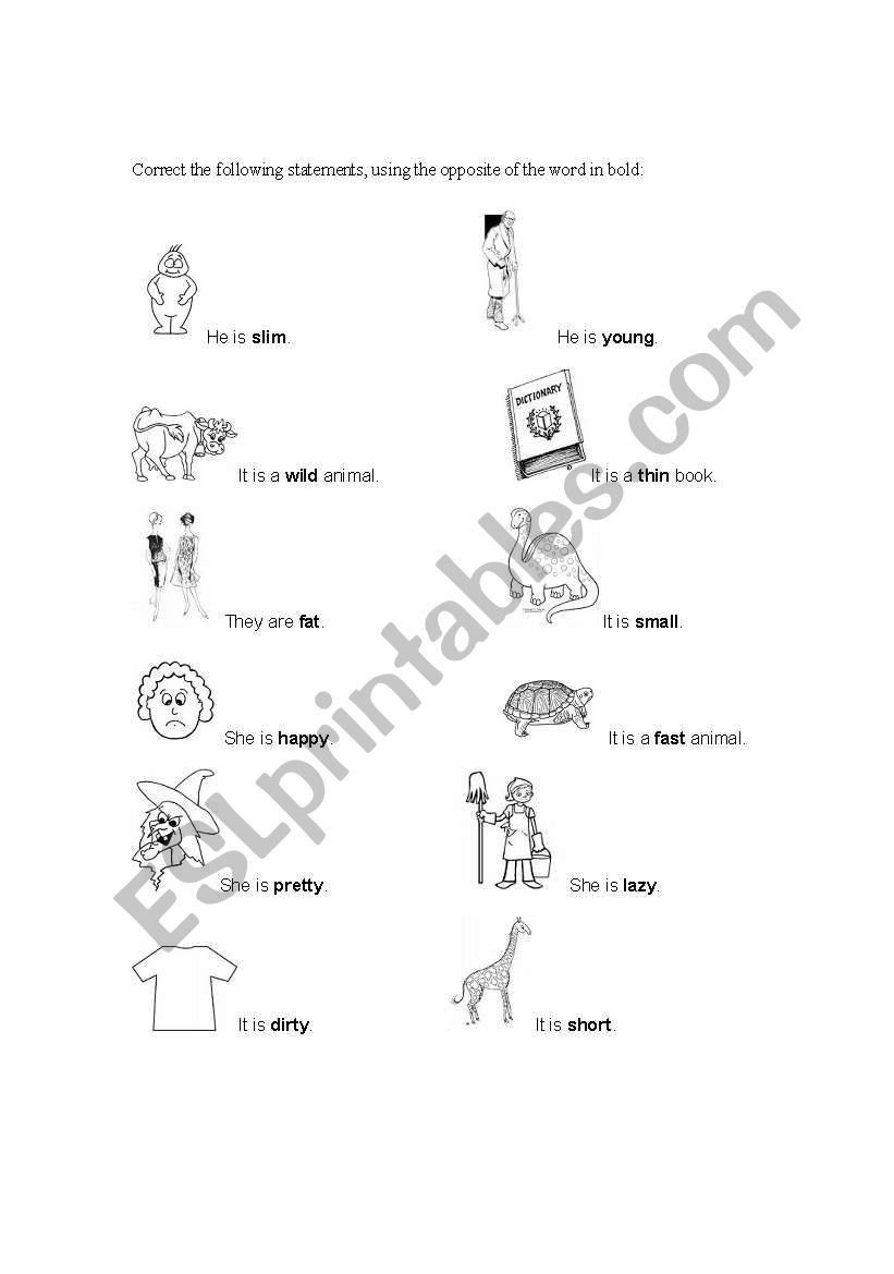 Adjective practice worksheet