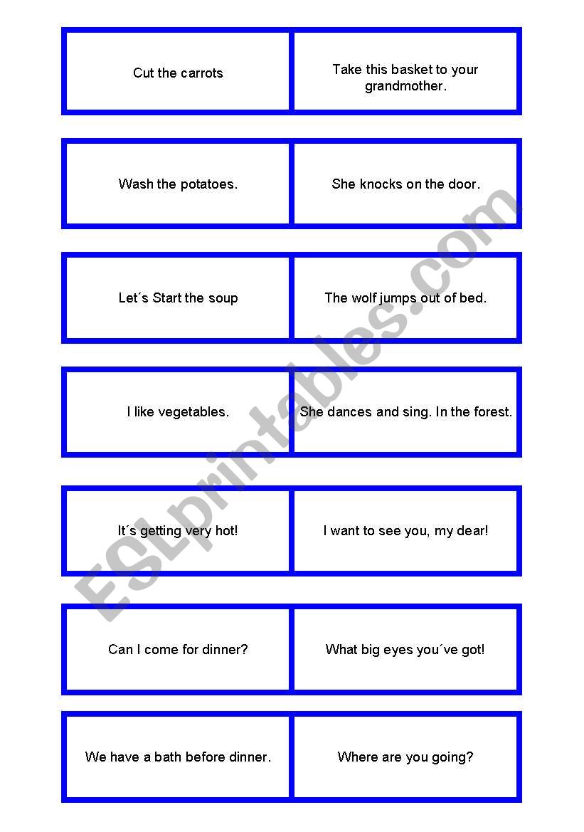 domino story worksheet