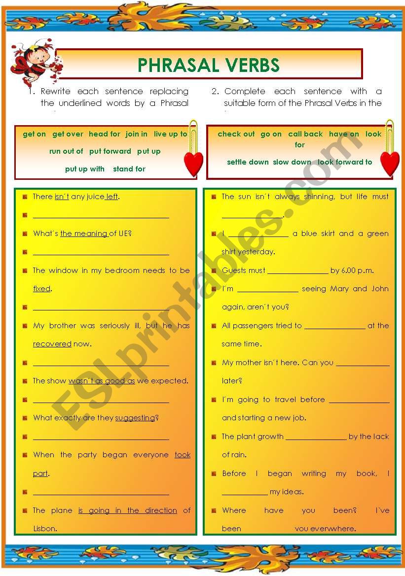 Phrasal Verbs  worksheet