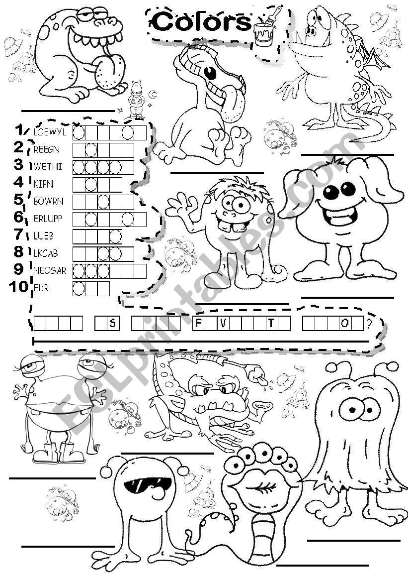 BASIC COLORS PUZZLE worksheet