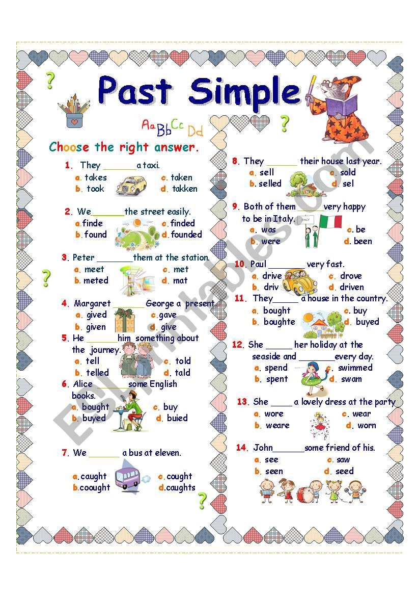 Past Simple Irregular Verbs Worksheet Free Esl Past Simple Irregular 