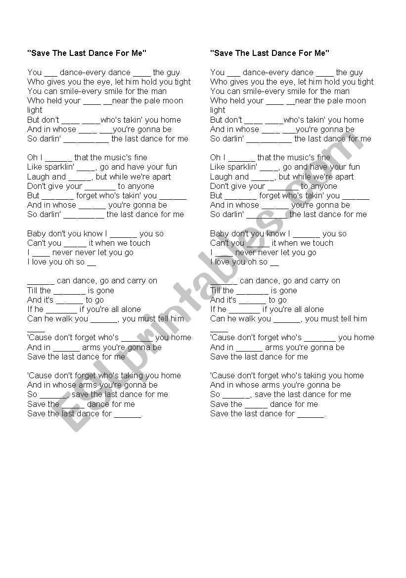 Song worksheet