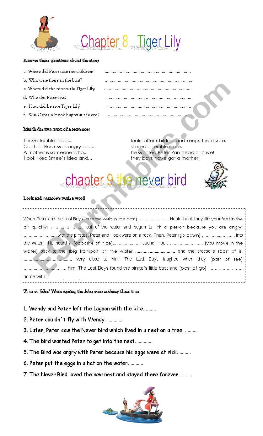 PETER PAN AND TIGER LILY worksheet