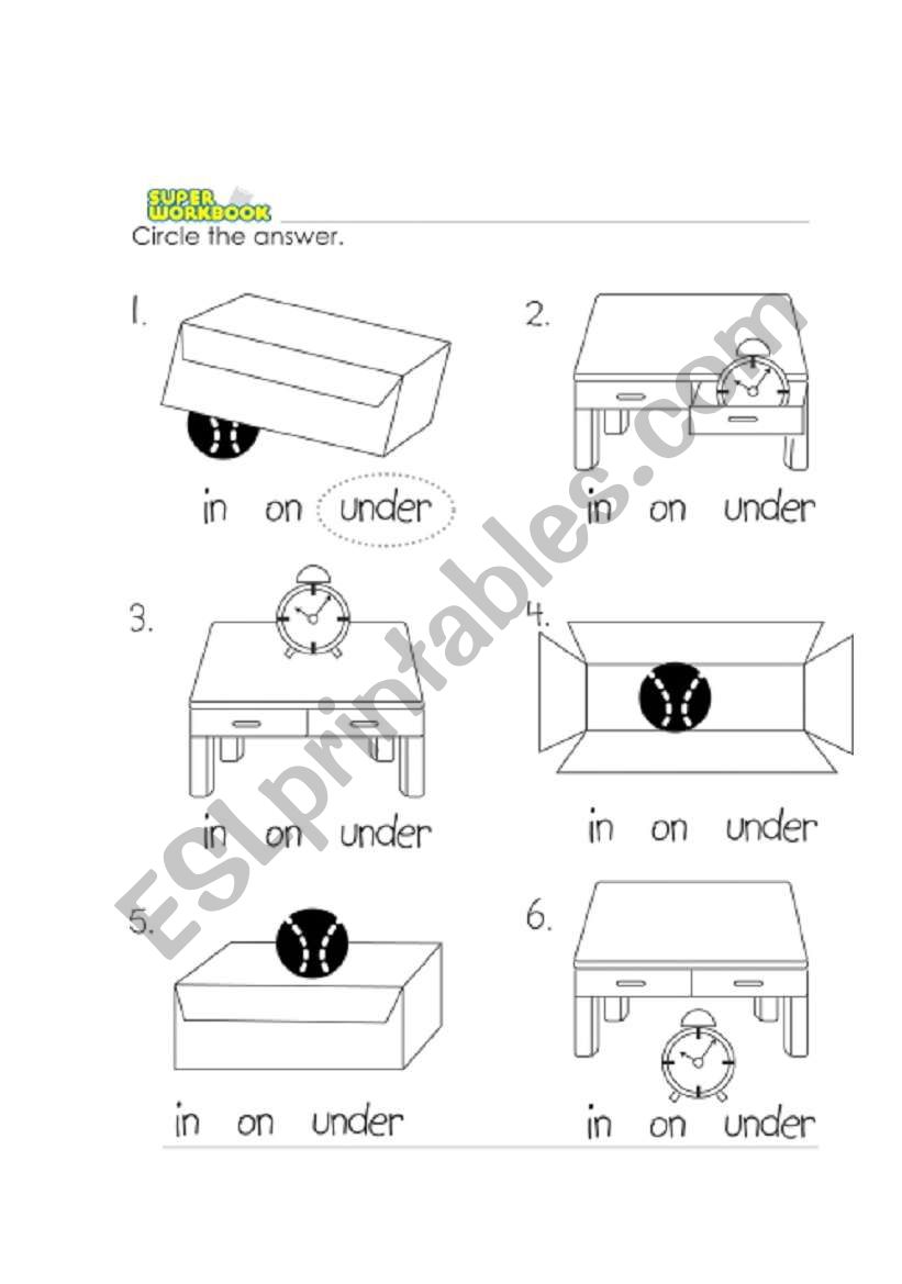 preposition  worksheet