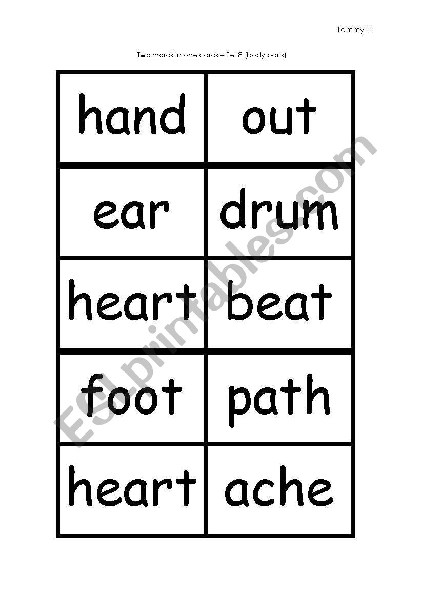 Two words in one - set 8 worksheet