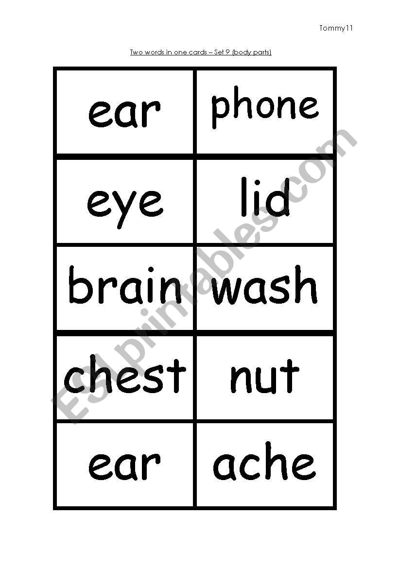 Two words in one - set 9 worksheet