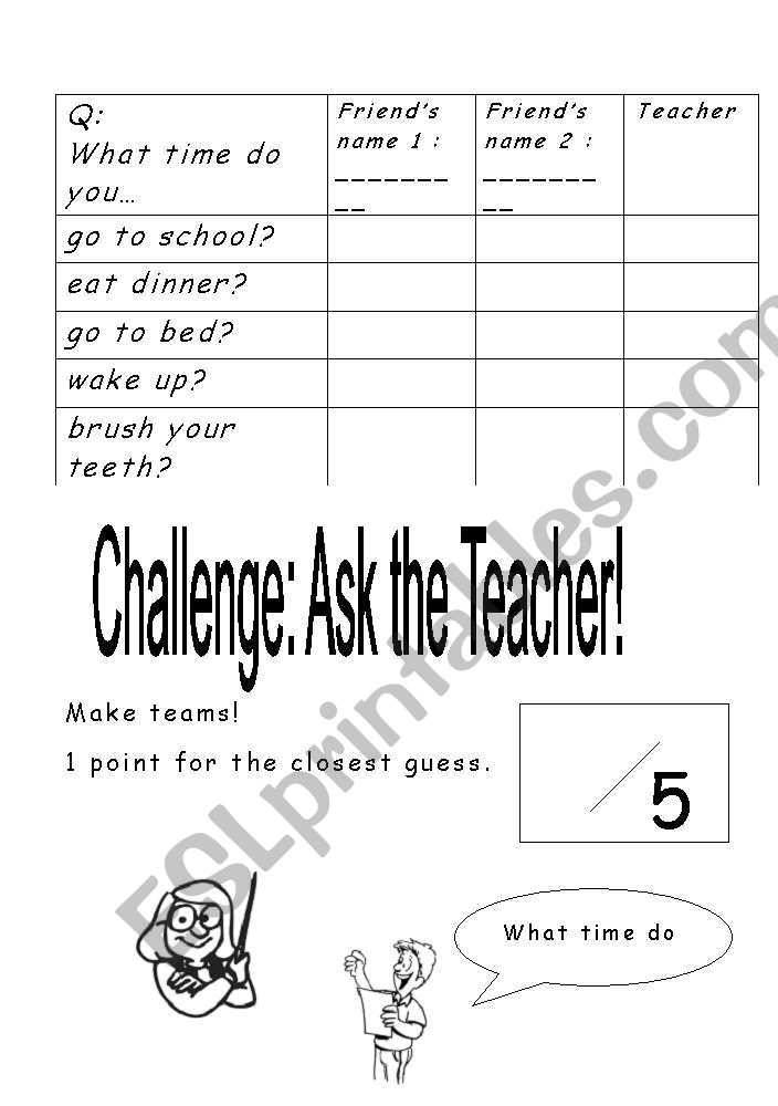 What time do you? worksheet