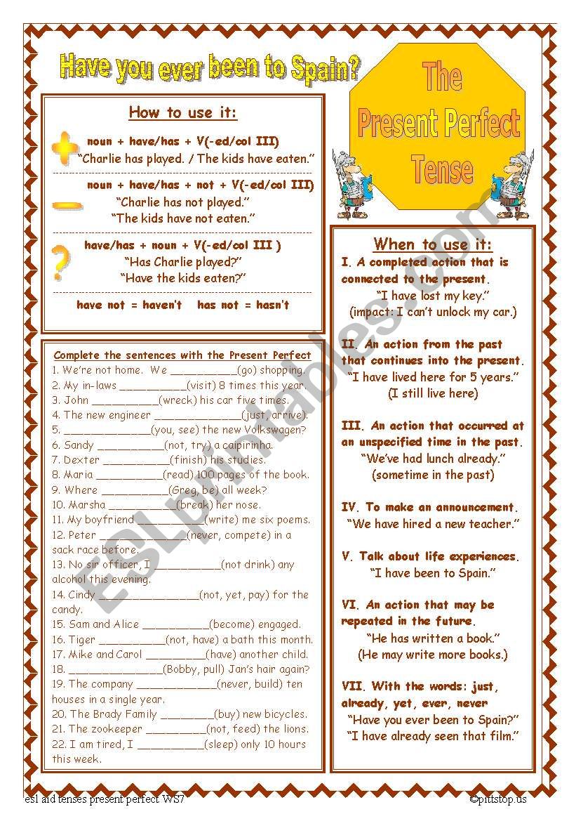 Present Perfect-Have you ever been to Spain?