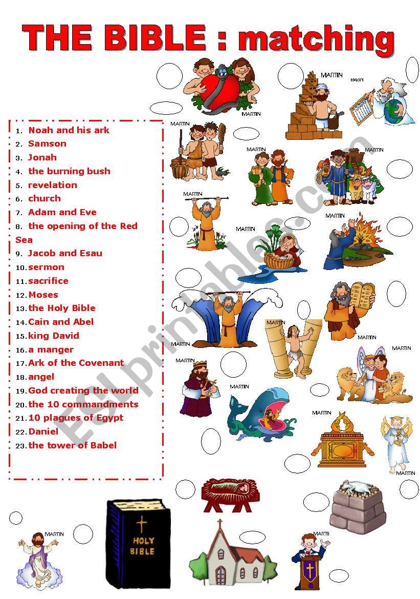 Bible Matching Game Printable