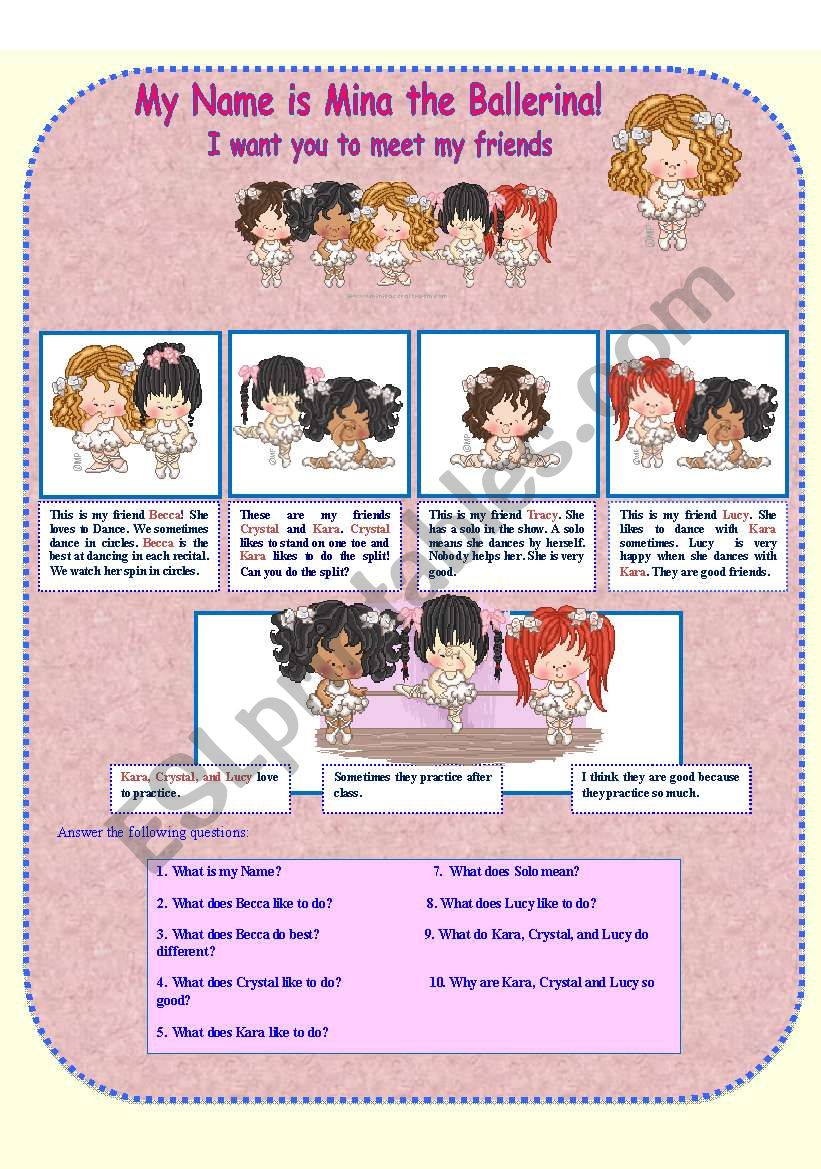 A worksheet about friends and Likes!