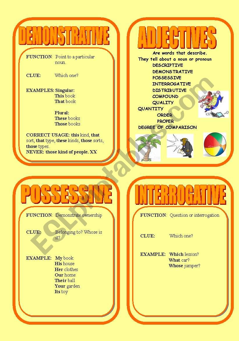 GRAMMAR CARD- NO 2- ADJECTIVES