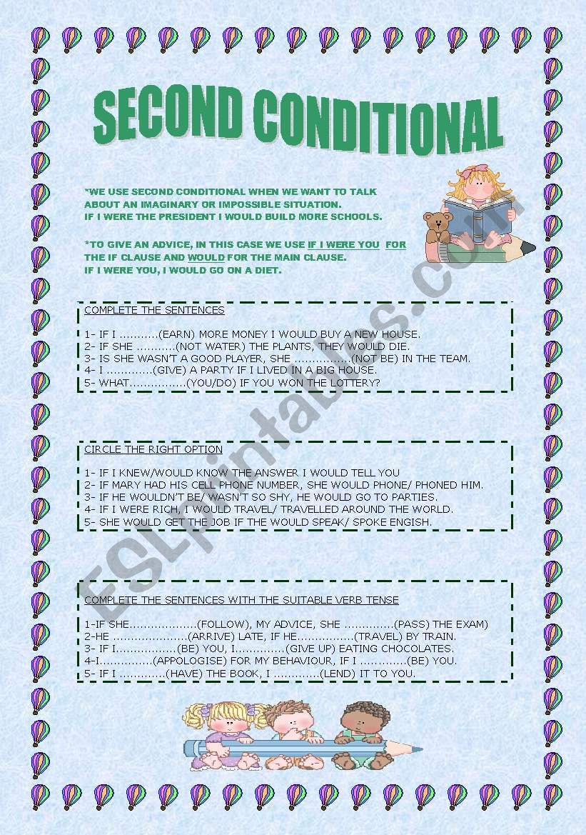 SECOND CONDITIONAL worksheet