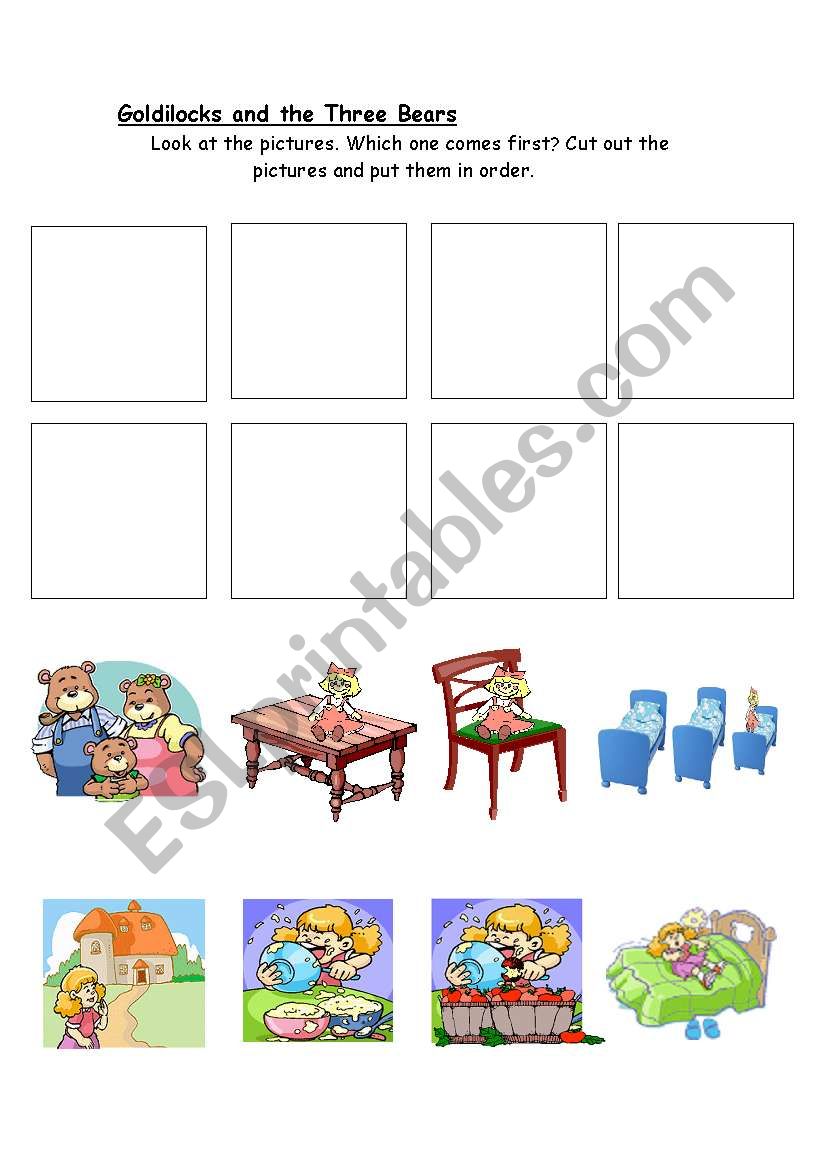 Goldilocks worksheet