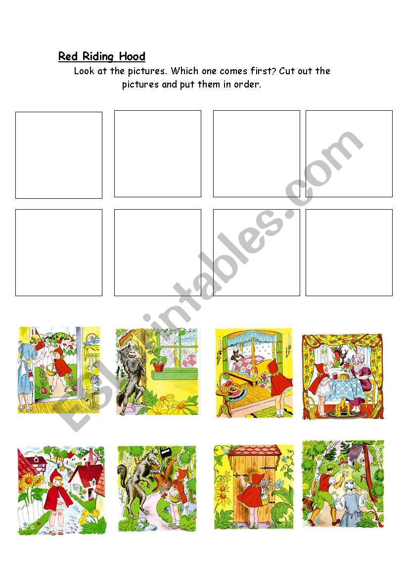 Red Ridding Hood worksheet