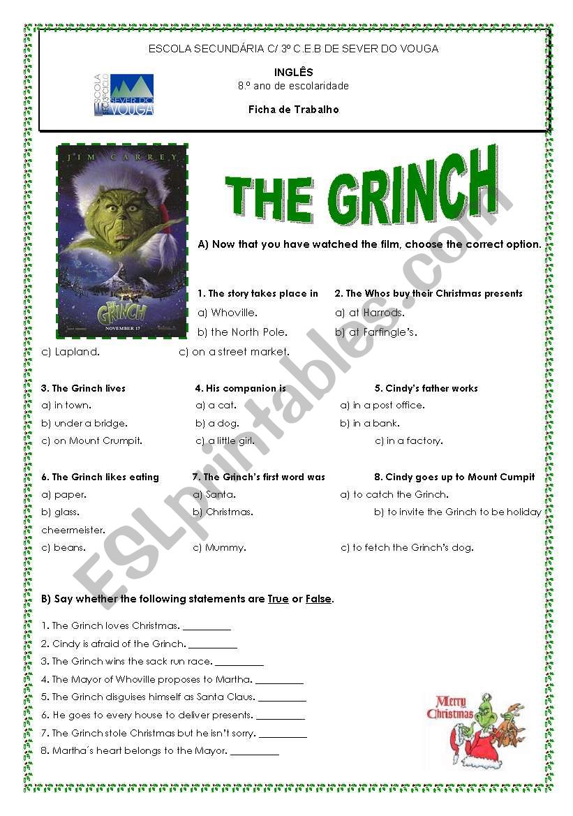 The Grinch worksheet