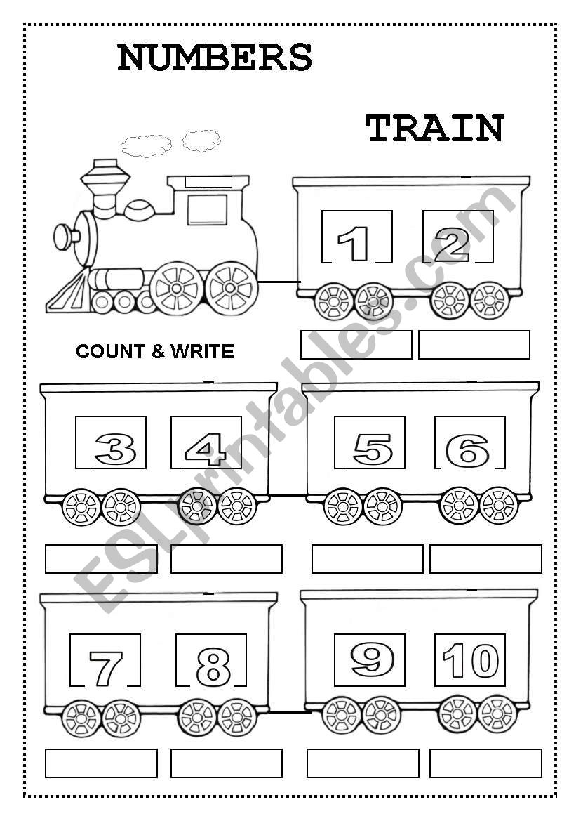 NUMBERS TRAIN worksheet