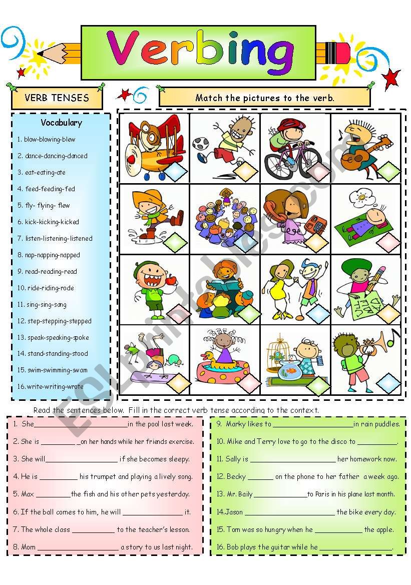 Verbing worksheet