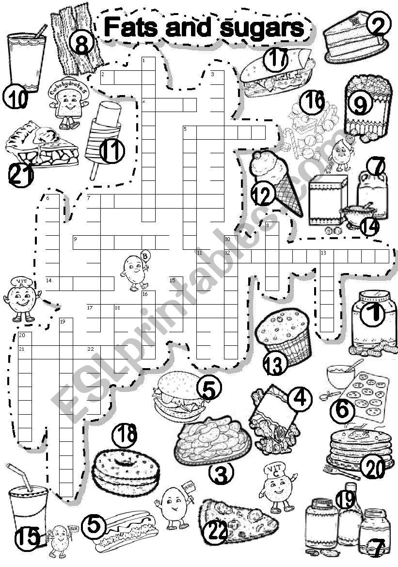 PUZZLE CRISS CROSS FATS AND SUGARS