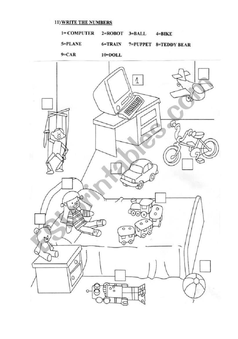 TOYS worksheet