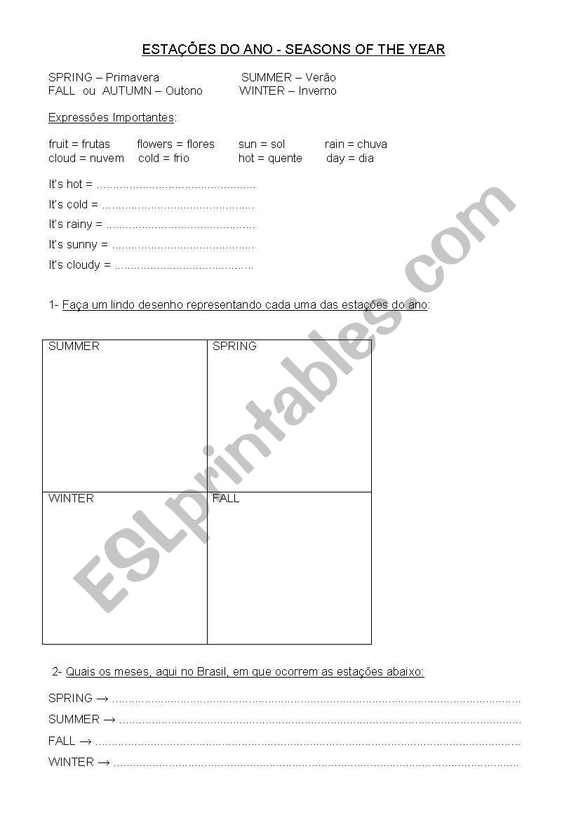 months of the year worksheet