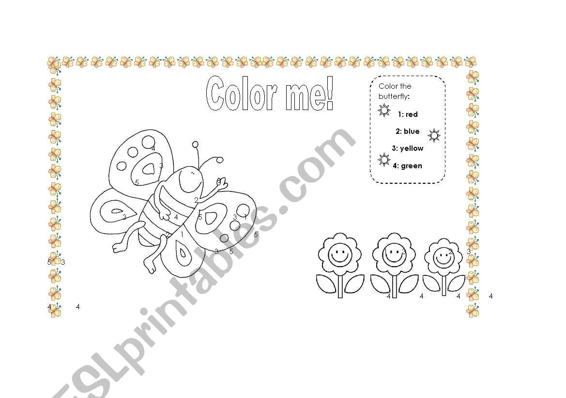 Color the butterfly worksheet