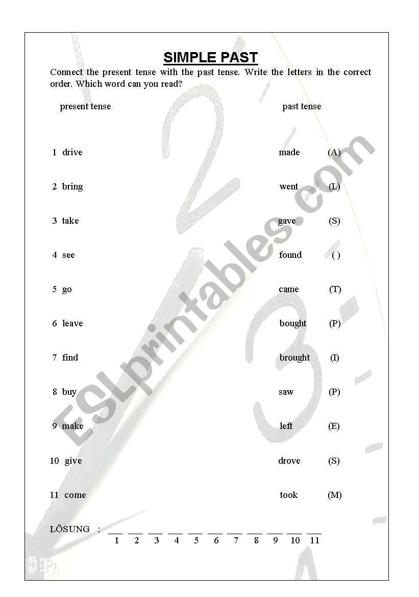 Simple Past - Find the correct Simple Past form