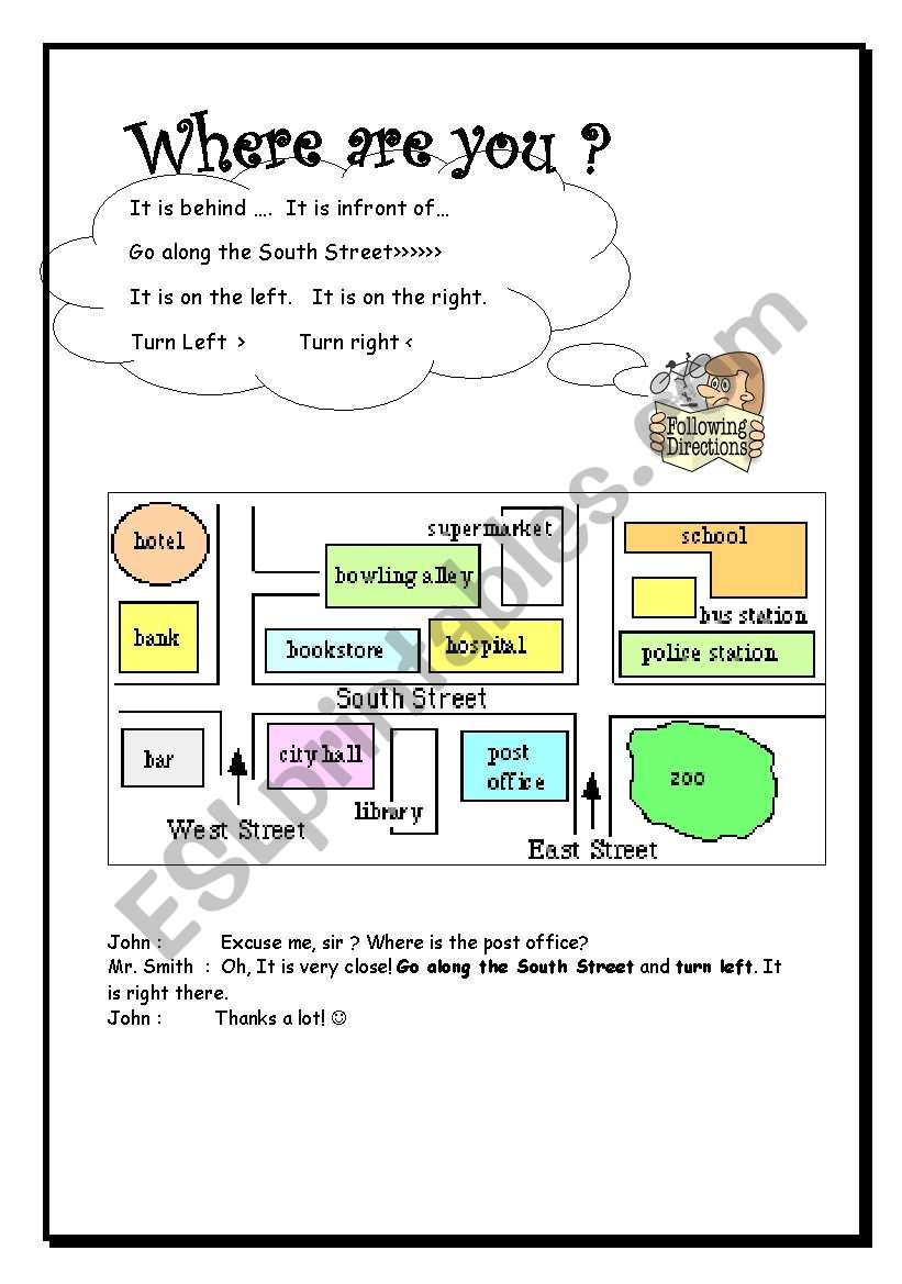 Directions worksheet