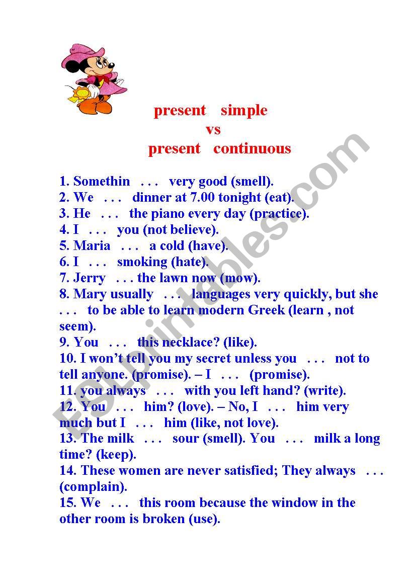 present simple  vs  present continuous